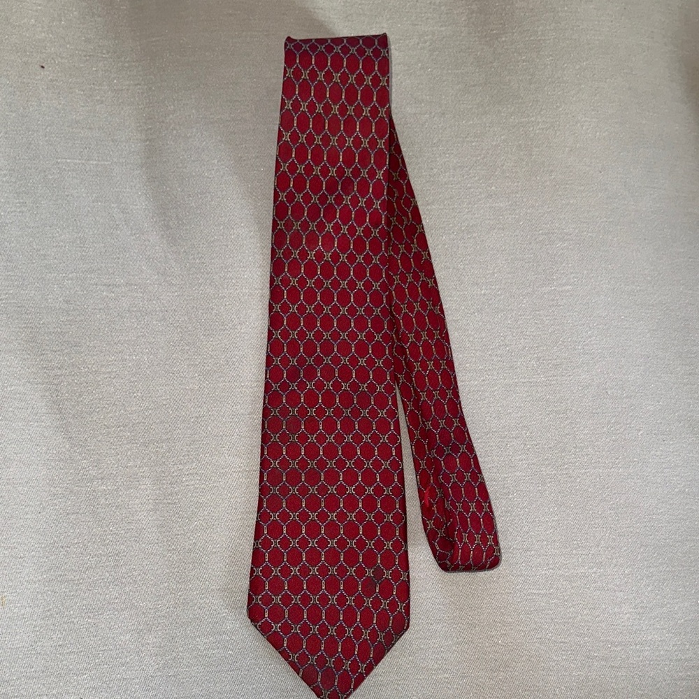 Celine Burgundy Geometric Men's Tie